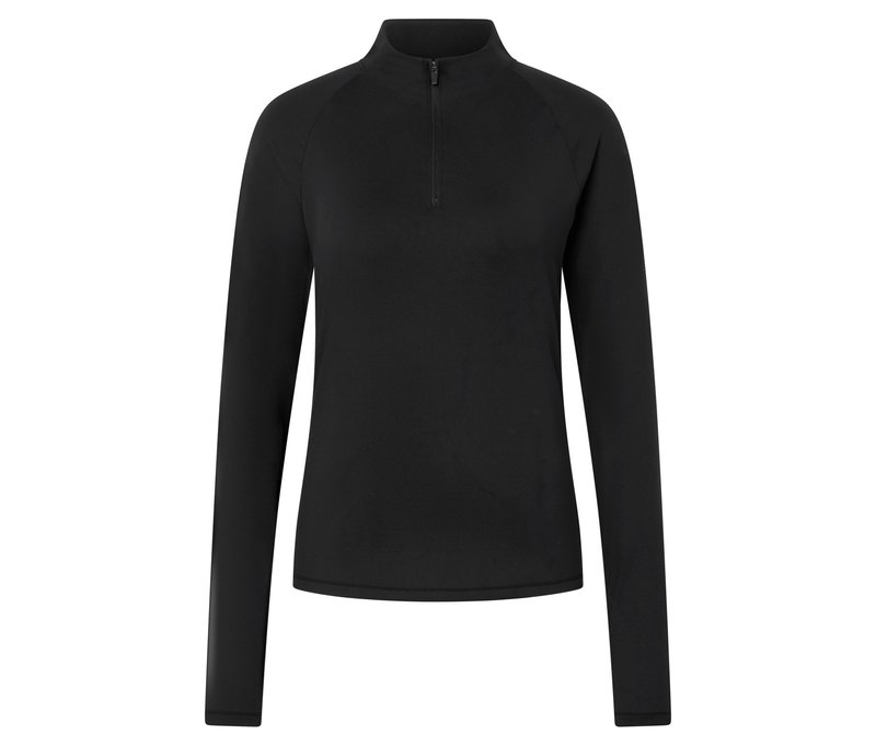 Tchibo - Sportshirt mit Half-Zip - Damen - Gr. XS - schwarz