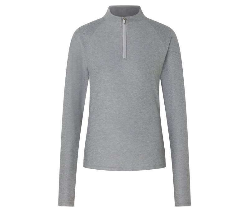Tchibo - Sportshirt mit Half-Zip - Damen - Gr. XL - grau