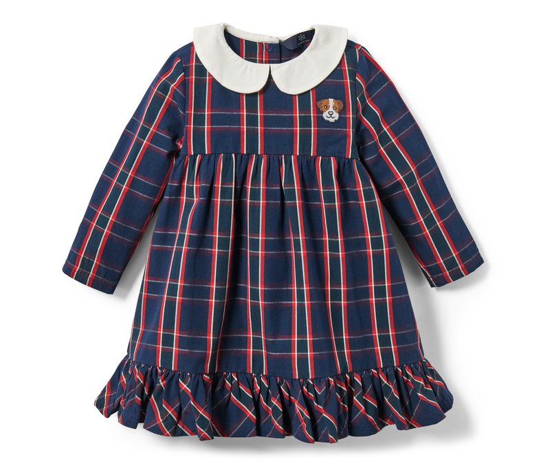 Tchibo - Baby-Webkleid - Mädchen - Gr. 98/104 - dunkelgrün/kariert