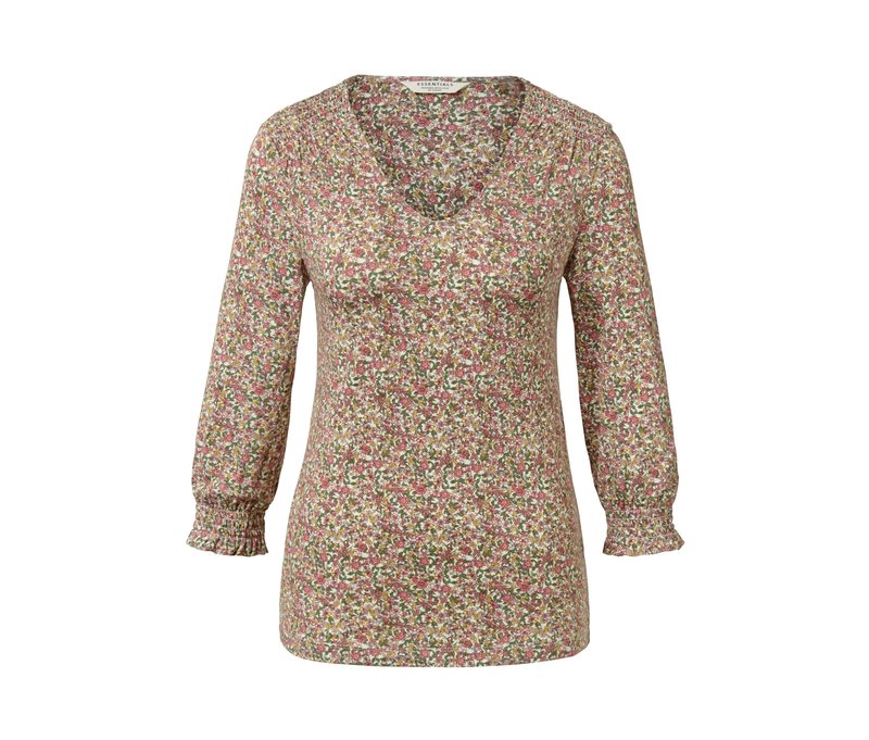 Tchibo - Blusenshirt mit 3/4-Arm - Damen - Gr. XL - mehrfarbig/geblümt