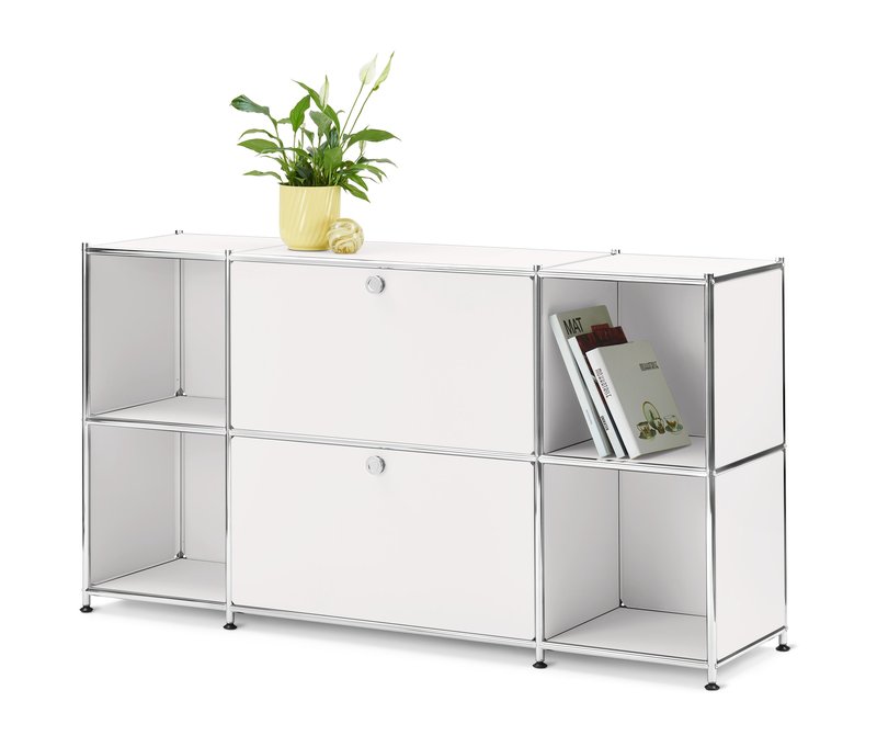 Tchibo - Sideboard »Cn3« mit 2 Klappfächern - 153x40x82,5cm - chrom - Stahl / Aluminium / Kunststoff