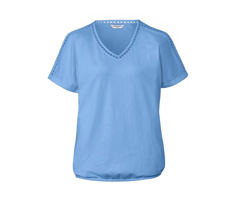 Tchibo - Blusenshirt mit Crochet-Tape - Damen - Gr. XXL - hellblau