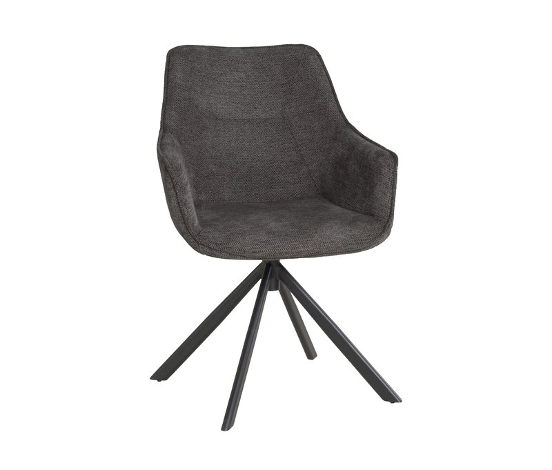 deVries Diningsessel »San Carlo« - 57x67x87cm - dunkelgrau - Polyester / Metall