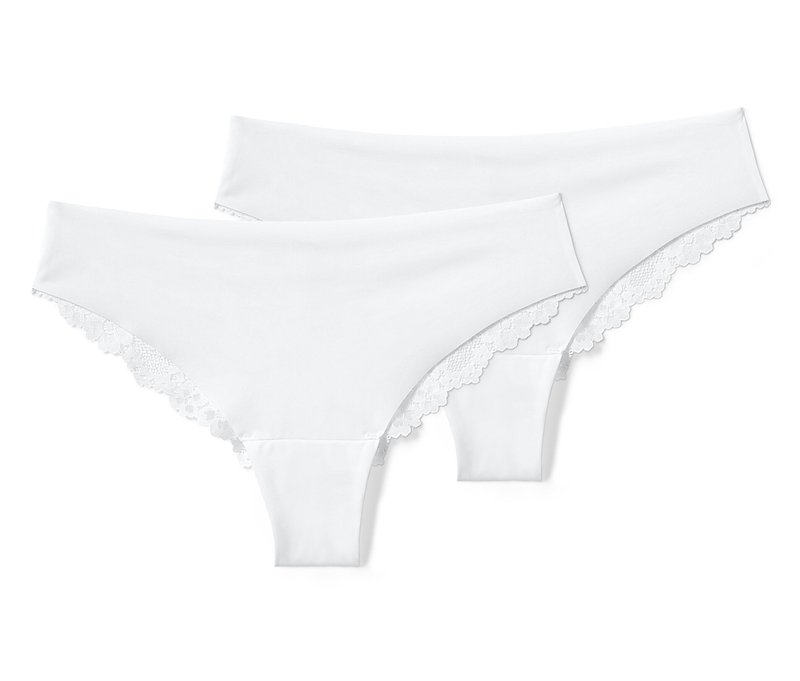 Tchibo - 2 Magic-Cut-Braziltangas - Damen - Gr. S - weiß