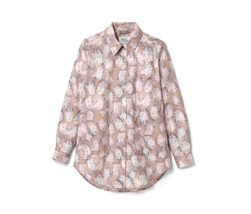 Nah/Studio Longbluse - Bio-Baumwolle - Gr. 40 - print