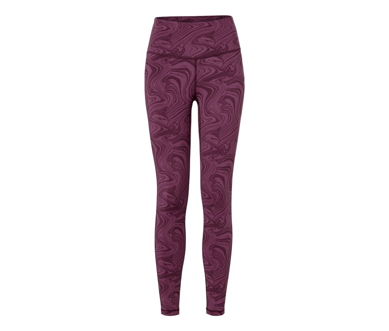 Tchibo - 7/8-Sporttight - Damen - Gr. M - dunkelrot/print