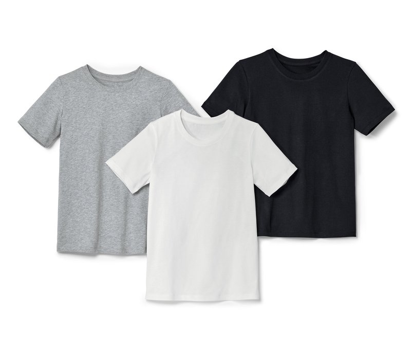 Tchibo - 3 Kinder-T-Shirts - Herren - Gr. 134/140 - schwarz
