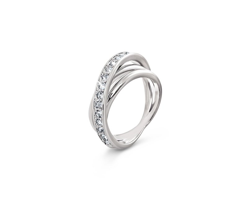 Tchibo - Ring Loops mit Kristallen - Damen - Gr. 19 - silber