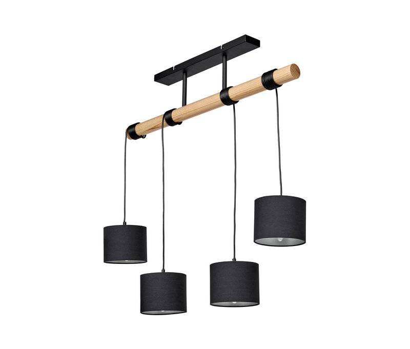 Tchibo - 4-flammige Hängeleuchte mit Textilschirm - 7x48x2,5cm - schwarz - Plastik / Metall / Holz