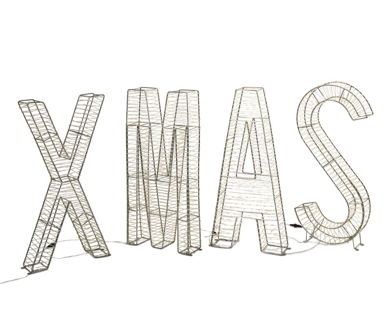 Tchibo - XXL-3D-LED-XMAS-Schriftzug - 34x6x80cm - silber - Edelstahl / Kunststoff