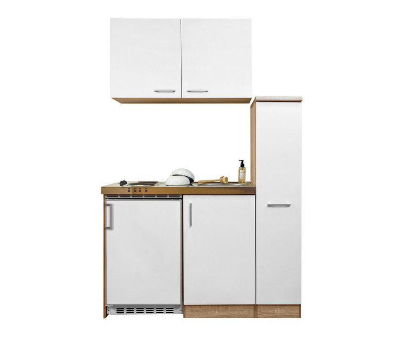 Respekta Miniküche mit Apothekerschrank - 130x60x200cm - braun - Kunststoff