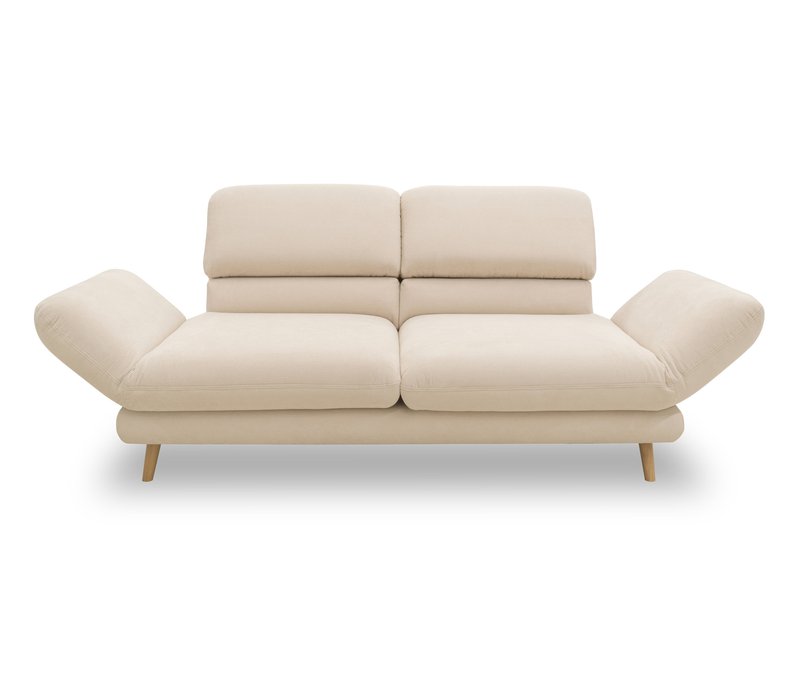 Domo 2-Sitzer »Malaga« - 180x98x92cm - creme - Polyester / Acryl / Holz