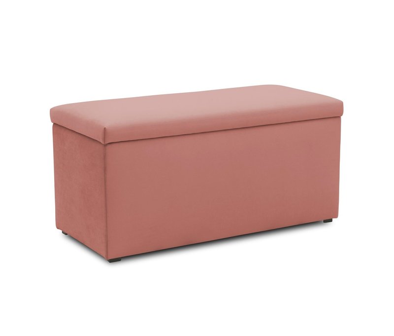 Domo Hocker »Kopenhagen« mit Staufach - 91x41x43cm - schwarz - Polyester / Holz / Kunststoff