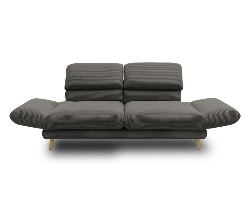 Domo 2-Sitzer »Malaga« - 180x98x92cm - dunkelgrau - Polyester / Holz / Vlies