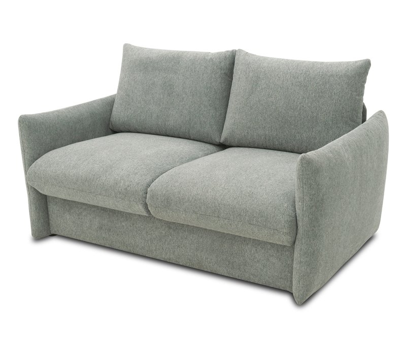 Domo Schlafsofa 2-Sitzer »Helsinki« - 165x195x95cm - grau - Polyester / Polyamid / Holz