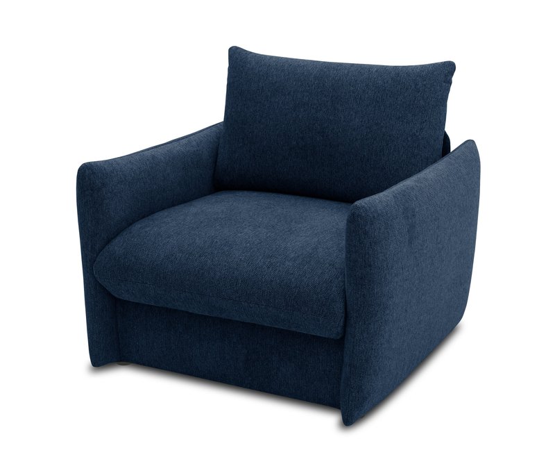 Domo Schlafsofa 1-Sitzer »Helsinki« - 105x195x95cm - blau - Polyester / Polyamid / Holz
