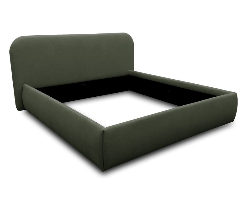 Domo Polsterbett »Lund« - 213x229x105cm - dunkelgrün - Polyester / Acryl / Holz