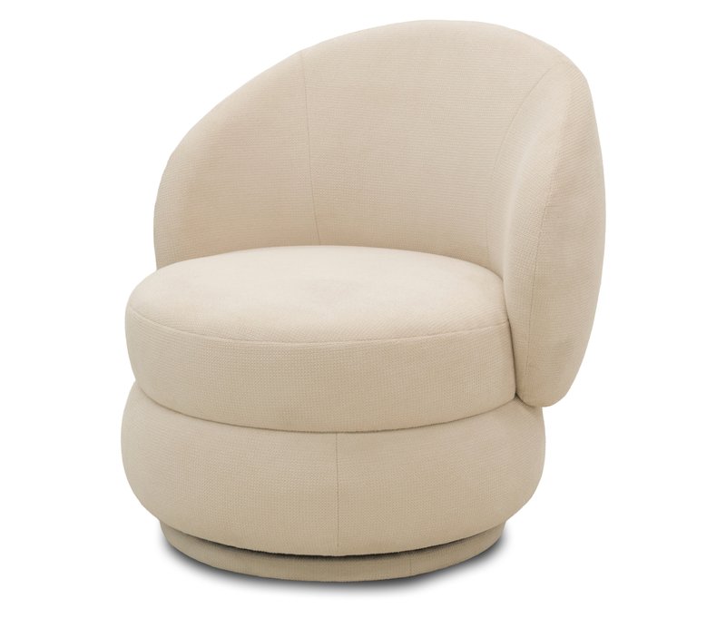 Domo Sessel »Skagen« mit Drehfunktion - 82x82x80cm - creme - Polyester / Acryl / Holz