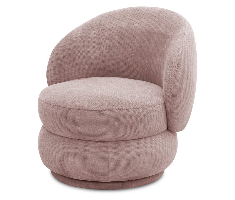 Domo Sessel »Skagen« mit Drehfunktion - 82x82x80cm - rosé - Polyester / Acryl / Holz