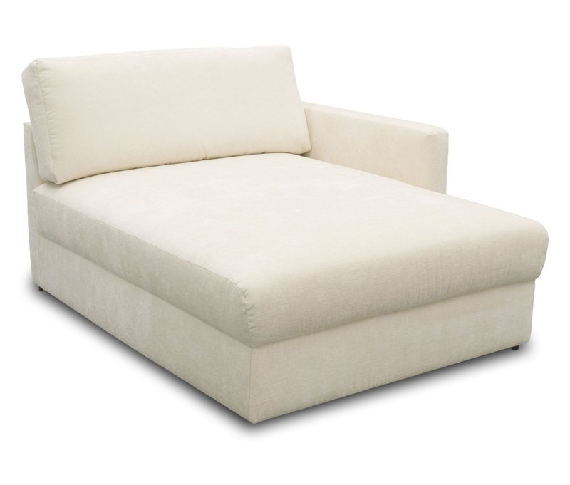 Domo Longchair »Sonderburg« rechts - 115x150x86cm - creme - Polyester / Holz / Eichenholz