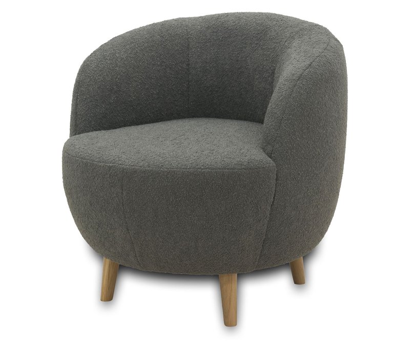 Domo Sessel »Ahus« - 72x76x72cm - dunkelgrau - Polyester / Acryl / Baumwolle