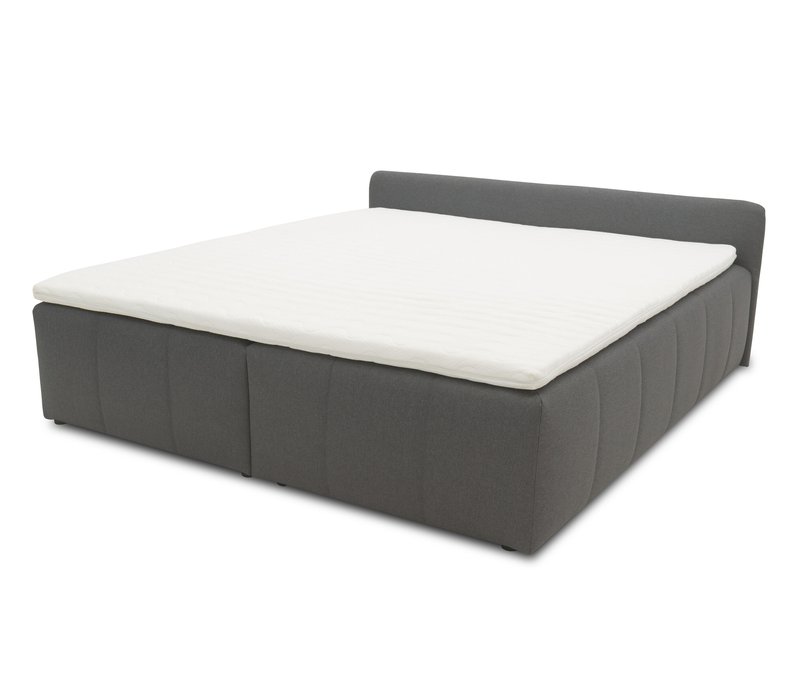 Domo Boxspringbett »Bergen« 180 x 200 cm inkl. Topper - 187x207x68cm - schwarz - Polyester / Holz / Kunststoff