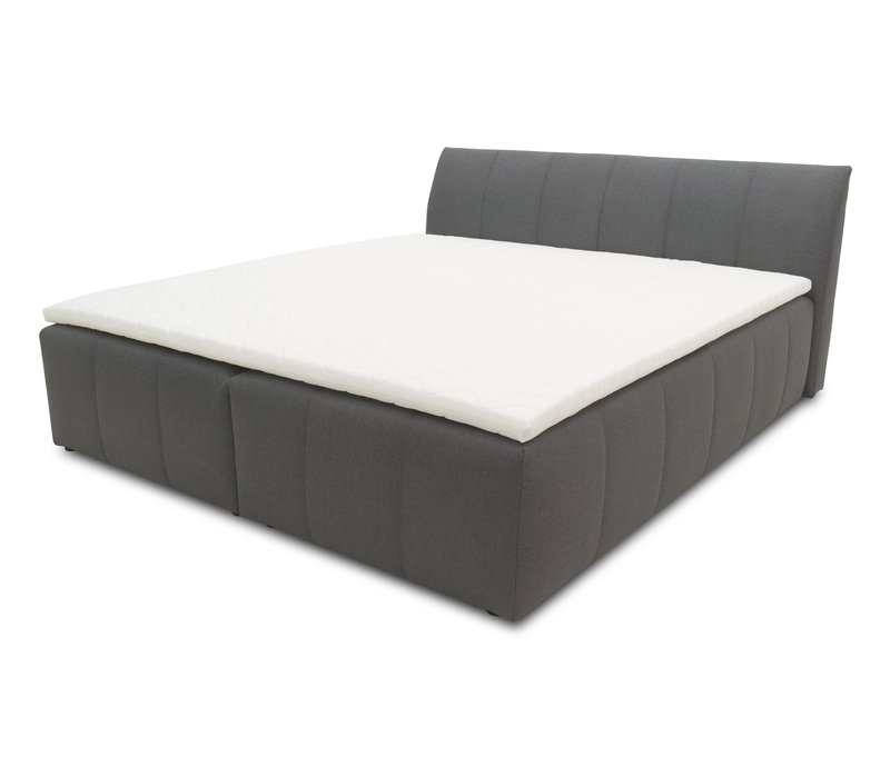 Domo Boxspringbett »Bergen« 180 x 200 cm inkl. Topper - 187x221x90cm - schwarz - Polyester / Holz / Kunststoff