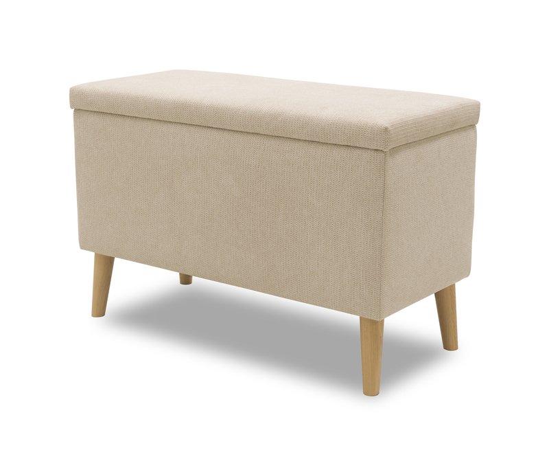 Domo Hocker »Kopenhagen« mit Staufach - 91x41x58cm - beige - Polyester / Polyamid / Holz