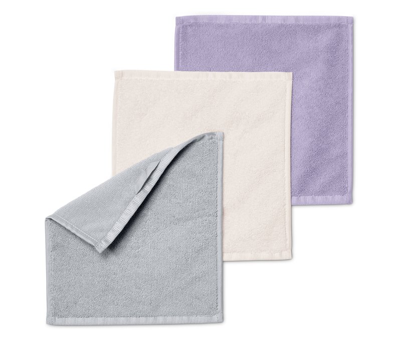 Tchibo - 3 Kosmetiktücher aus Mikrofaser - lila