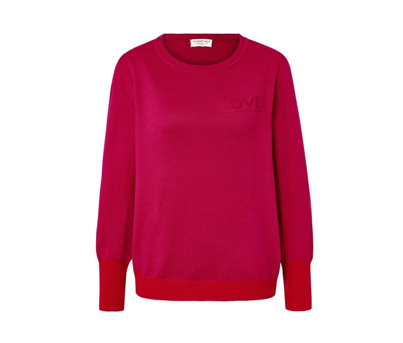 Tchibo - Pullover mit Wording - Damen - Gr. L - pink