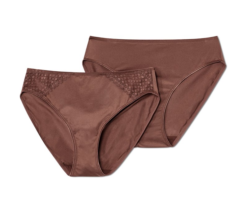 Tchibo - 2 Slips - Damen - Gr. M - braun