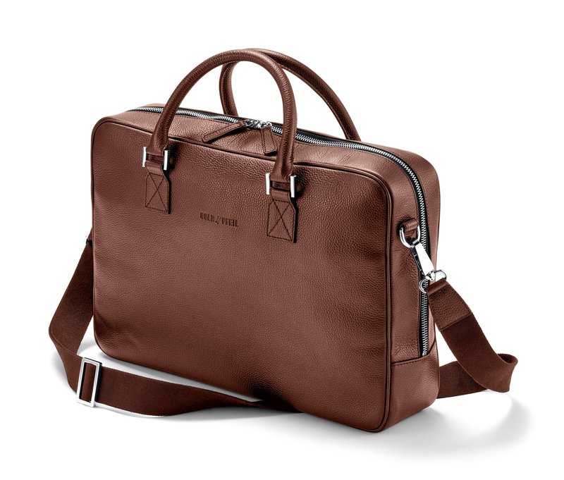 Tchibo - Leder-Aktentasche »Goldpfeil« - braun