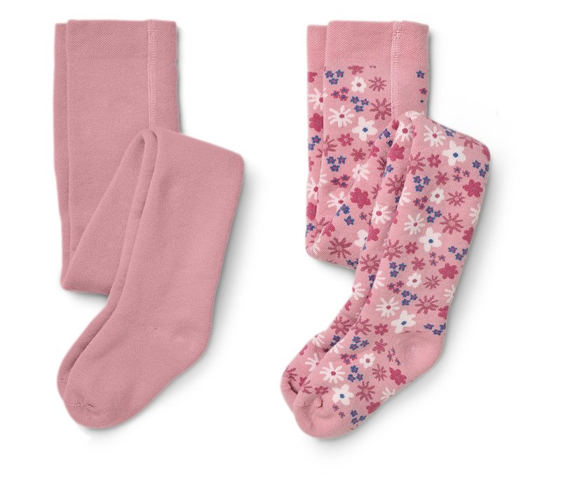 Tchibo - 2 Paar Kinder-Frottee-Thermostrumpfhosen - Mädchen - Gr. 110/116 - rosa/jacquard