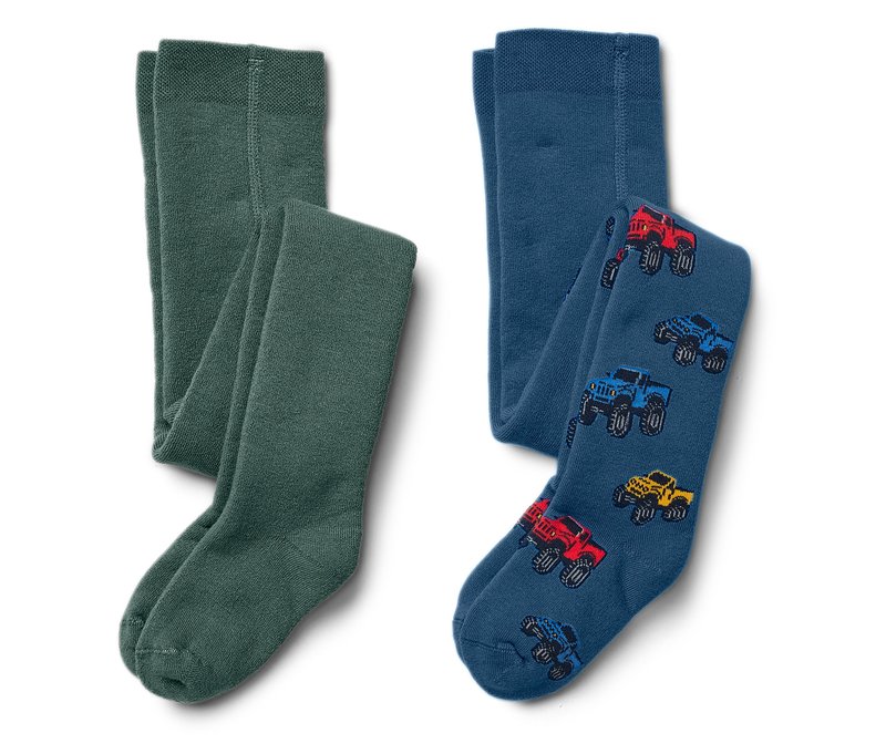Tchibo - 2 Paar Kinder-Frottee-Thermostrumpfhosen - Jungen - Gr. 86/92 - dunkelblau/jacquard