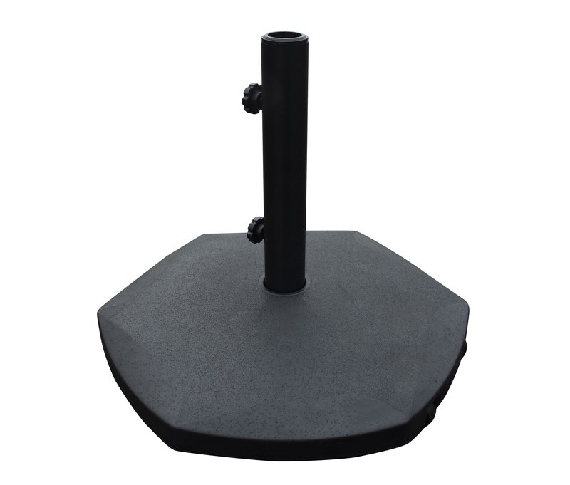 Leco Beton-Sonnenschirmständer mit 2 Rollen - 54x54x11cm - schwarz - Polyethylen / Stahl