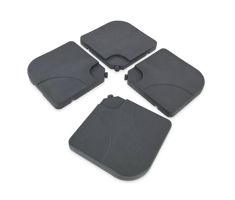 Leco Plattenset für Kreuzständer - 50x50x7,5cm - schwarz - Polyethylen / Stahl
