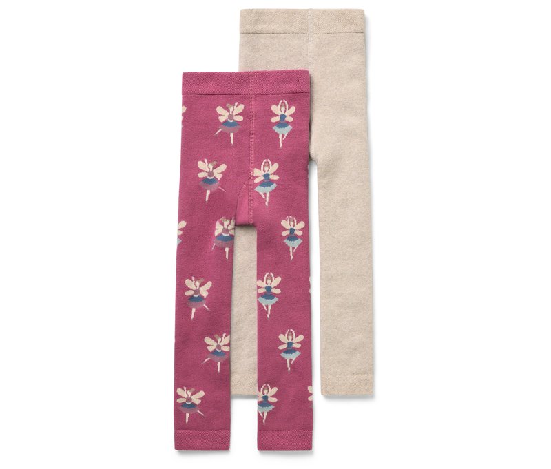 Tchibo - 2 Kinder-Frottee-Thermoleggings - Mädchen - Gr. 86/92 - dunkelrosa