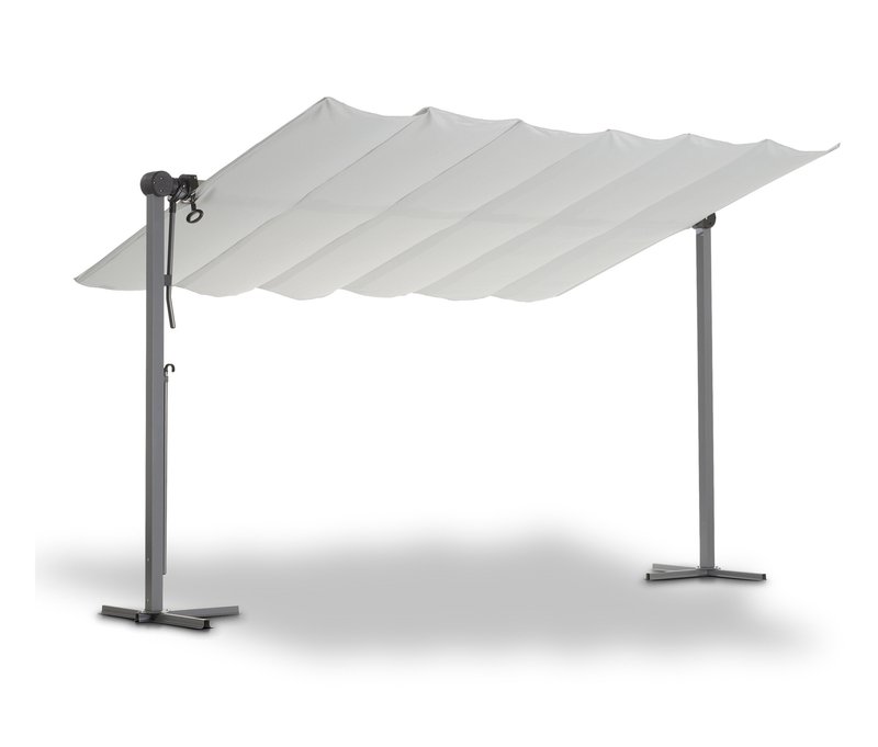 Leco Sonnendach - 400x250x220cm - silber - Polyester / Aluminium / Stahl