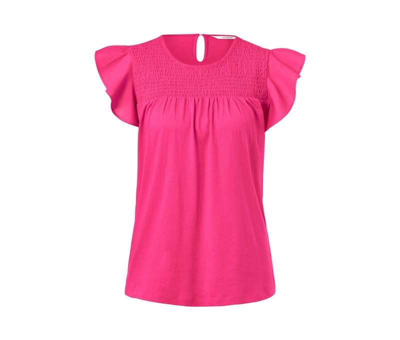 Tchibo - Shirt mit Volantärmeln - Damen - Gr. S - pink