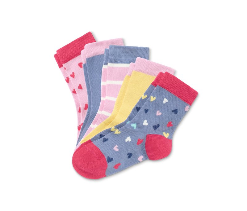Tchibo - 5 Paar Socken aus Bio-Baumwolle - Damen - Gr. 23-26 - blau/jacquard