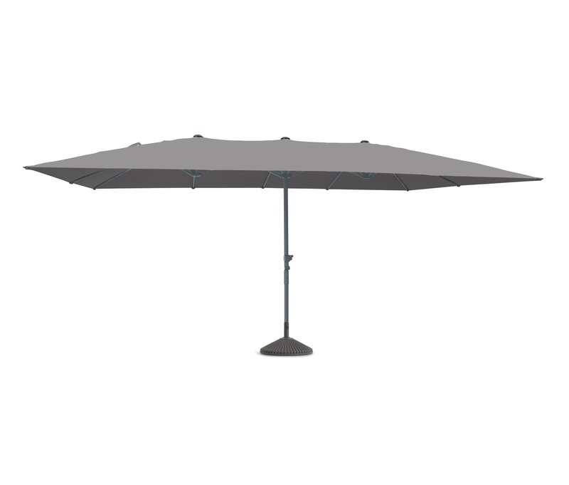 Leco Doppelsonnenschirm - 158x16x45cm - anthrazit - Aluminium / Stahl / Polyester