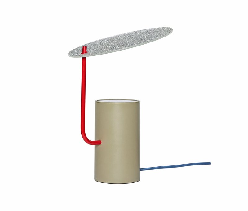 Tchibo - Hübsch Tischleuchte »Disc« - 22,5x22,5x35cm - khaki - Metall / Glas