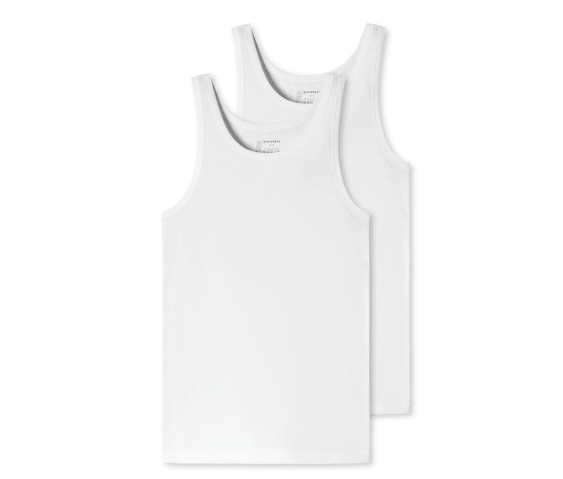 2 Schiesser Unterhemden mit Bio-Baumwolle - Herren - Gr. Xxl/8 - weiß