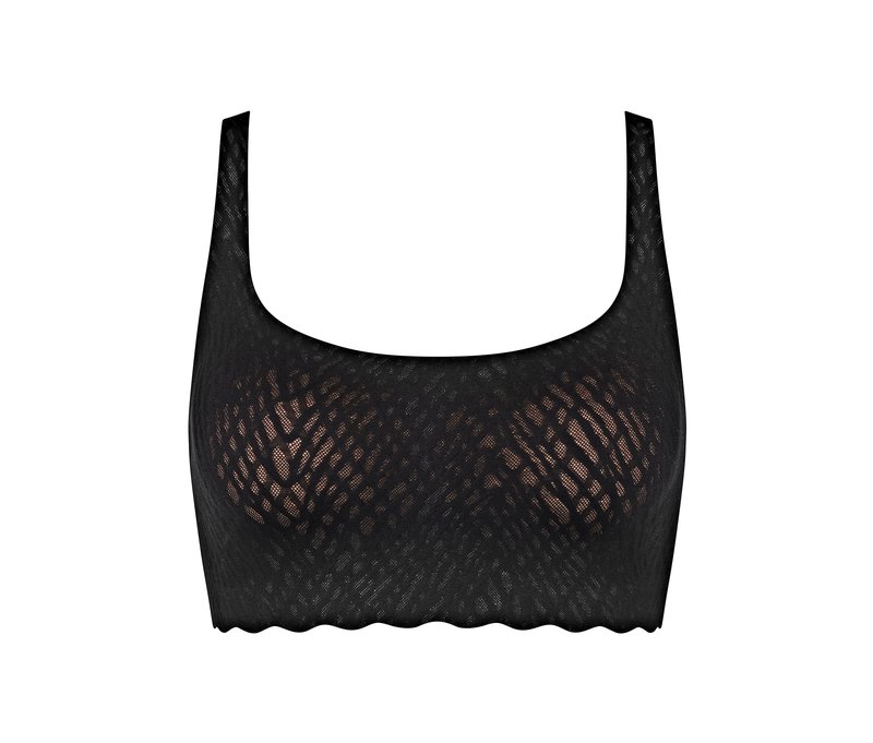 sloggi Zero Feel Bliss Top - Damen - Gr. M - schwarz/jacquard