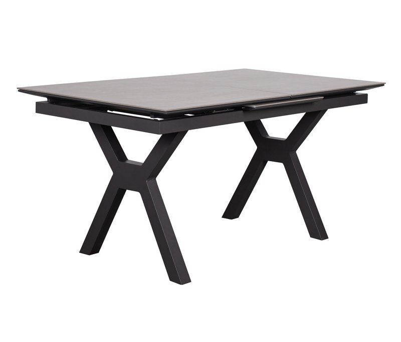 deVries Ausziehtisch 160/210 - 160x77x90cm - anthrazit - Aluminium / Edelstahl