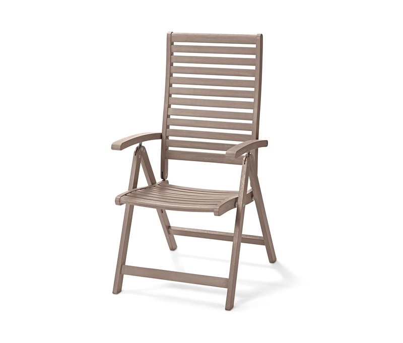 Tchibo - Hochlehner »Leira« mit verstellbarer Rückenlehne - 56x72x86,5cm - grau - Akazienholz / Metall / Stahl