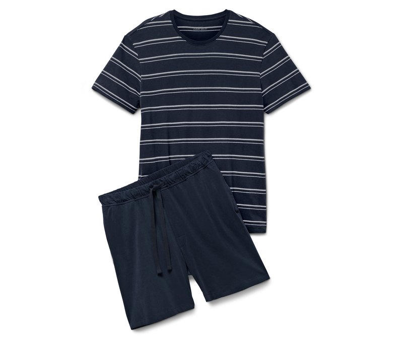 Tchibo - Shorty-Pyjama - Herren - Gr. L - grau/gestreift