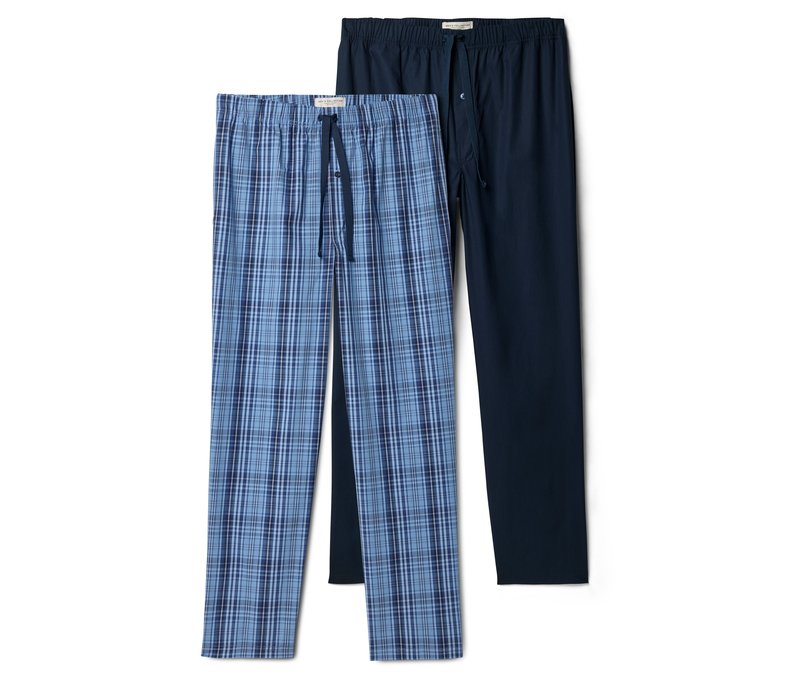 Tchibo - 2 Pyjamahosen - Herren - Gr. XL - dunkelblau/kariert