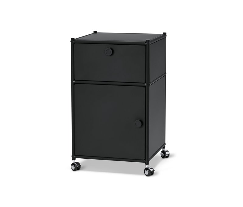 Tchibo - Rollcontainer »Cn3« mit Schublade und Tür - 40x40x66,5cm - schwarz - Metall