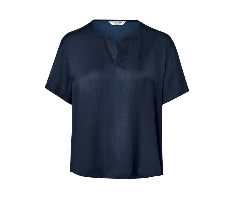 Tchibo - Satin-Tunikabluse - Damen - Gr. 40 - dunkelblau